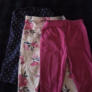 Hudson Baby Pink, Floral, and Polka Dot Pants Set